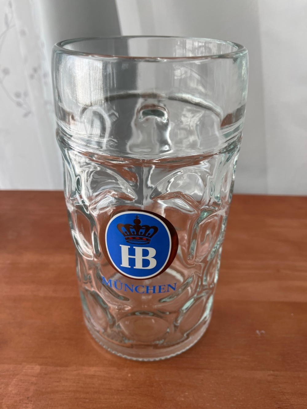 Original Hofbräuhaus Munich 1L Dimpled Glass Beer Mug - Made in Germany